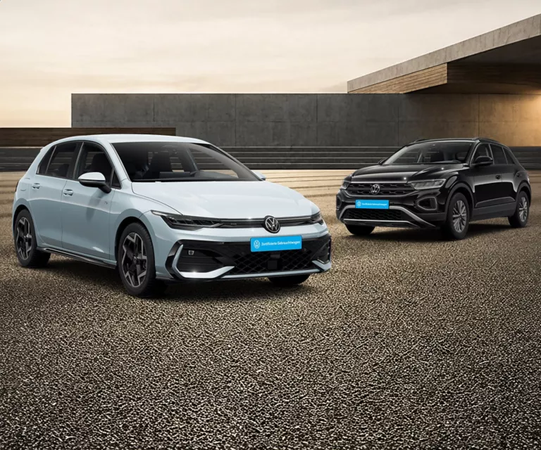 VW Golf und VW T-Roc.