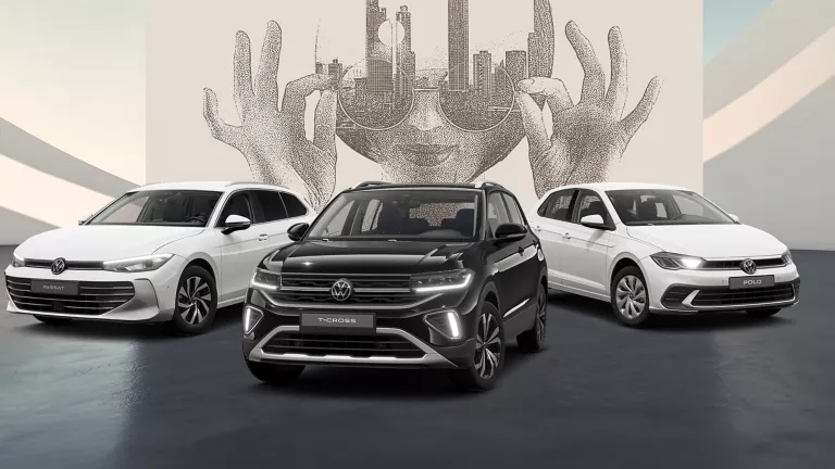 Rangebild eines VW Polo, T-Cross und Passat