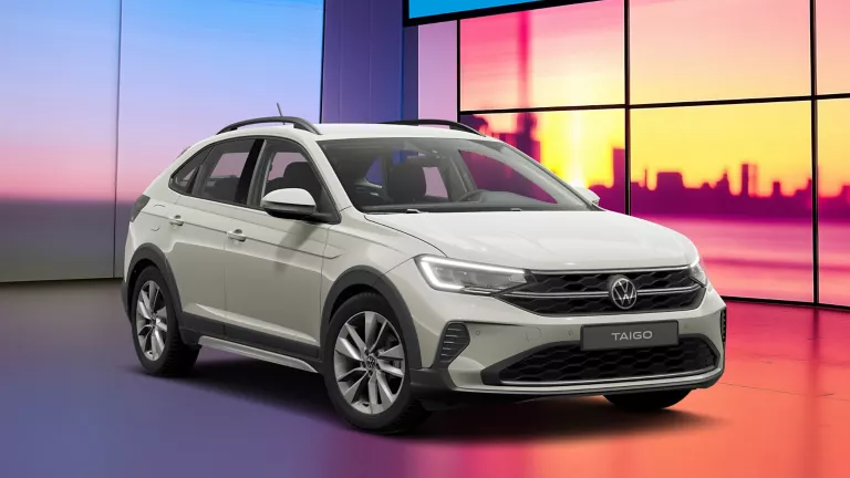Seitenansicht von einen VW T-Cross in grau