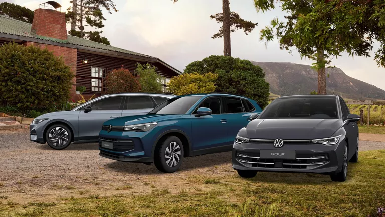 VW Golf, VW T-Roc, VW Passat.