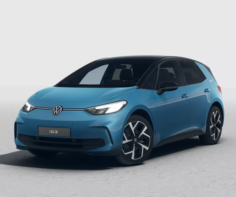 Blauer ID.3 ENERGY in seitlicher Frontansicht