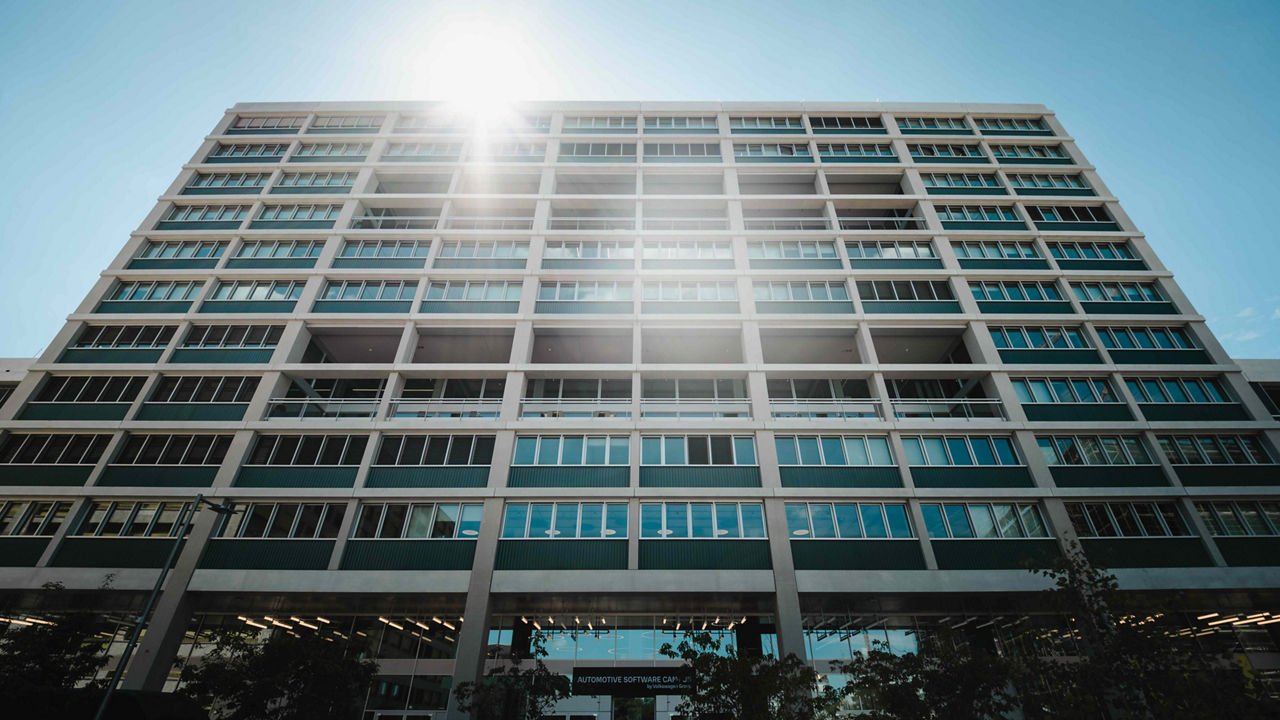Automotive Software Campus building in Berlin showcasing innovative architecture and the Automotive Software Campus—symbolizing digital transformation and mobility innovation.
