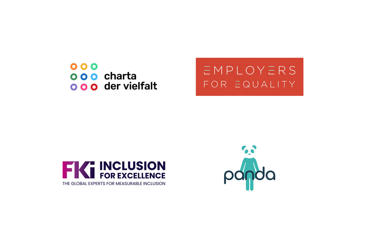 Logos of diversity and inclusion partners supporting equality and inclusive workplaces at CARIAD.