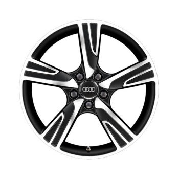 Rim, 5-arm velum, matt black, high-gloss turned finish, 7.5Jx18