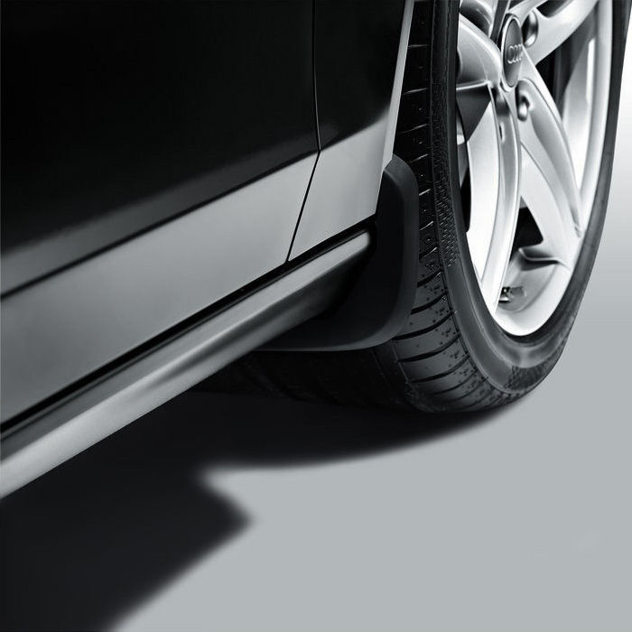 Mud flaps, for the front, for vehicles with a plastic wheel housing liner