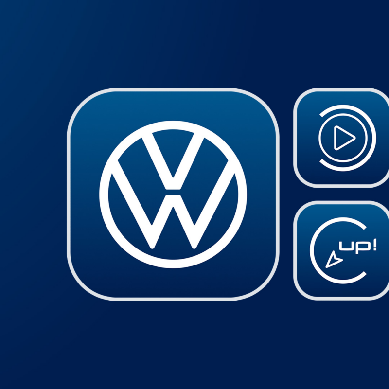 εικαστικό με τα εικονίδια των applications της Volkswagen