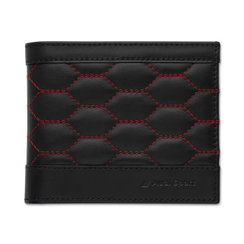 Audi Sport Wallet Leather, men, black-red