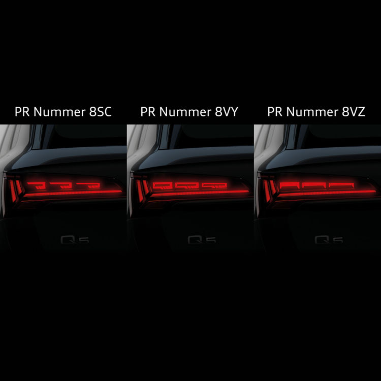 Switchover of dynamic light sequencing, rear lights