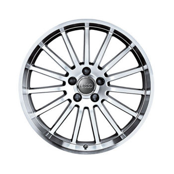 Rim, 15-spoke, anthracite-silver, rim flange high-gloss turned finish, 8.0Jx18