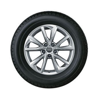 Roue complète hiver avec jante en aluminium coulé (17 pouces) , Pneumatique Dunlop SP Winter Sport 4D AO, 225/50 R17 98H XL, droite