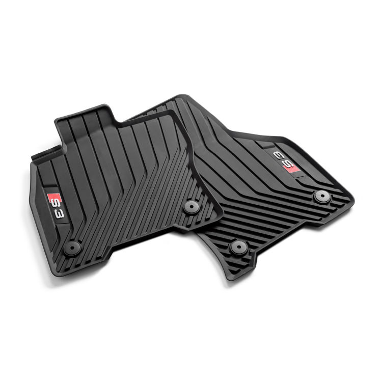 All-weather floor mats, for the front, black