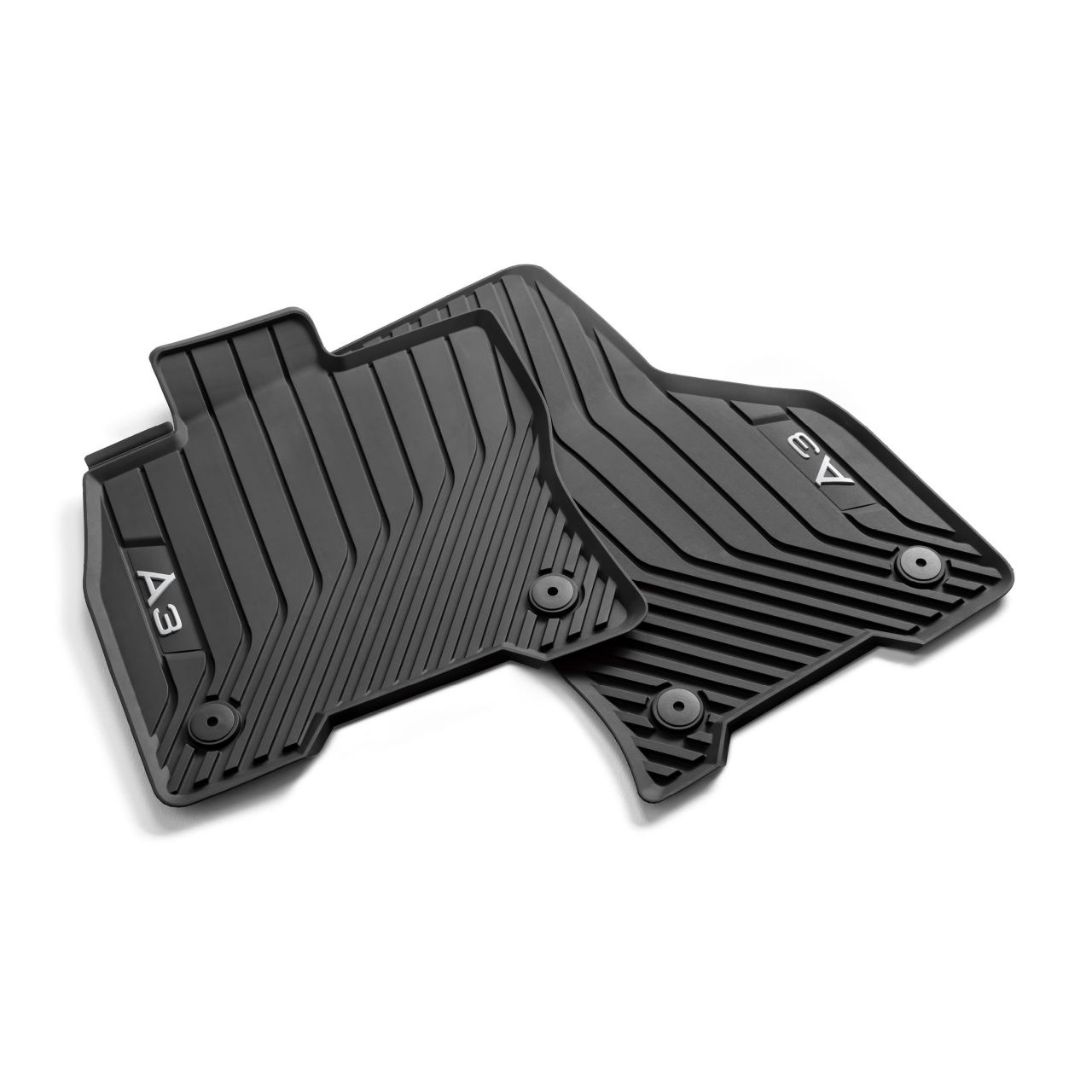 All-weather floor mats, for the front, black