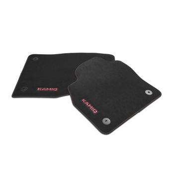 Textile foot mats Prestige                                                                 - red lettering and stitching