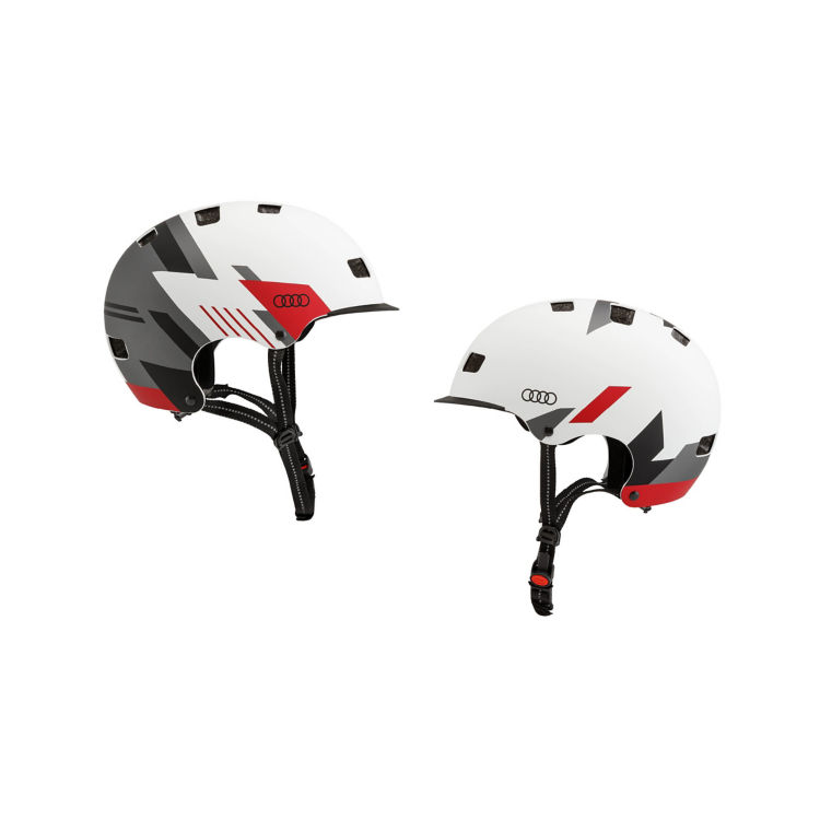 Casque pour scooter électrique et vélo, design blanc, taille L