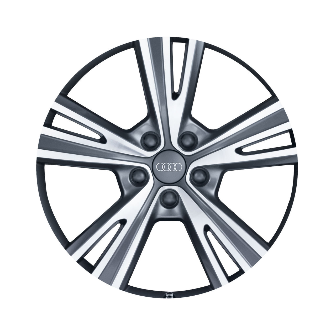 Rim, 5-semi-V-spoke, anthracite, high-gloss turned finish, 8.5Jx19