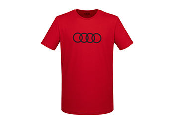 Audi T-shirt rings, men, red