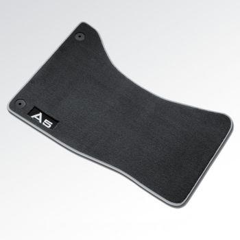Premium textile floor mats, for the front, black/silver-grey