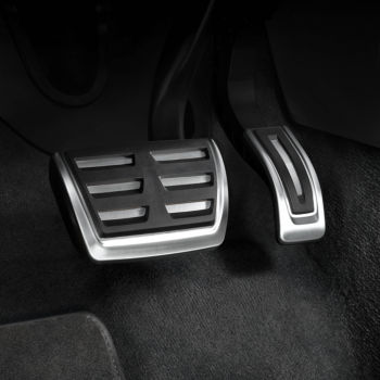 Foot rest and pedal caps in stainless steel