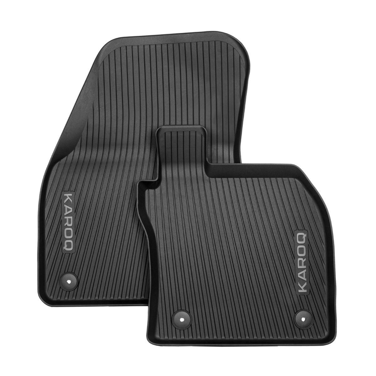 All-weather foot mats                                    - grey lettering, front