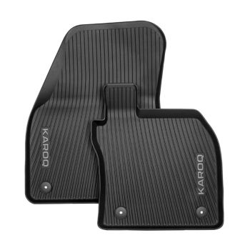 All-weather foot mats                                    - grey lettering, front