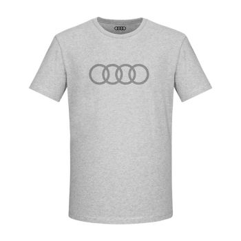 Audi T-shirt rings, men, grey