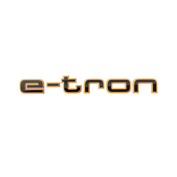 e-tron logo, black on dynamic orange