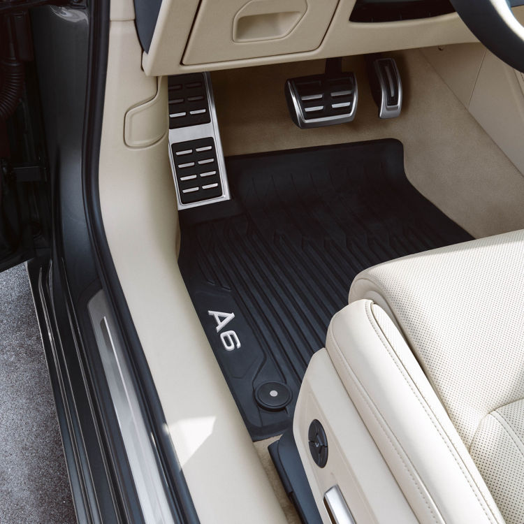 All-weather floor mats, for the front, black