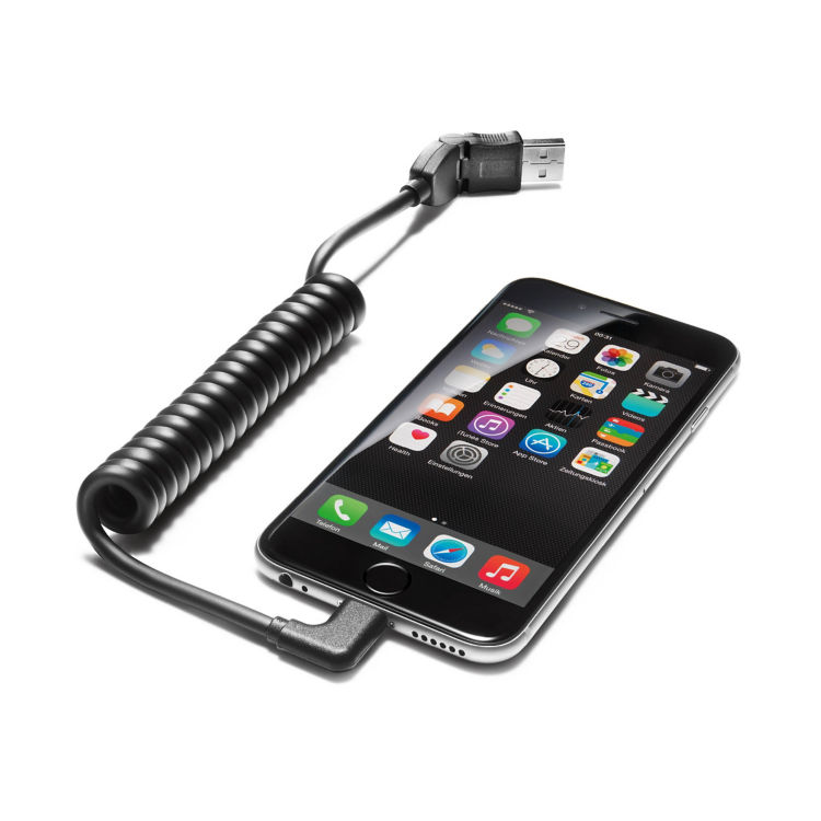 Câble adaptateur USB, pour les appareils mobiles avec connecteur Apple Lightning, coudé