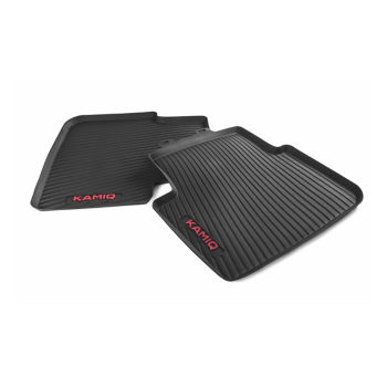 All-weather foot mats                                – red lettering, rear