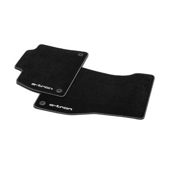Premium textile floor mats, for the front, black/steel-grey