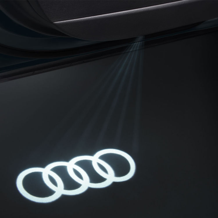 D.E.L. de seuil de porte avec projection des anneaux Audi