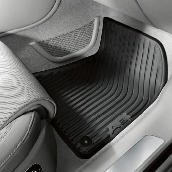 Rubber floor mats, for the front, black