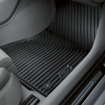 Rubber floor mats, for the front, black