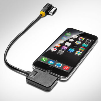 Adapter cable for the Audi music interface, for mobile devices with an Apple Lightning socket, yellow grommet
