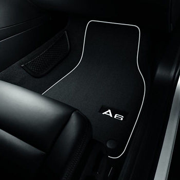 Premium textile floor mats, for the front, black