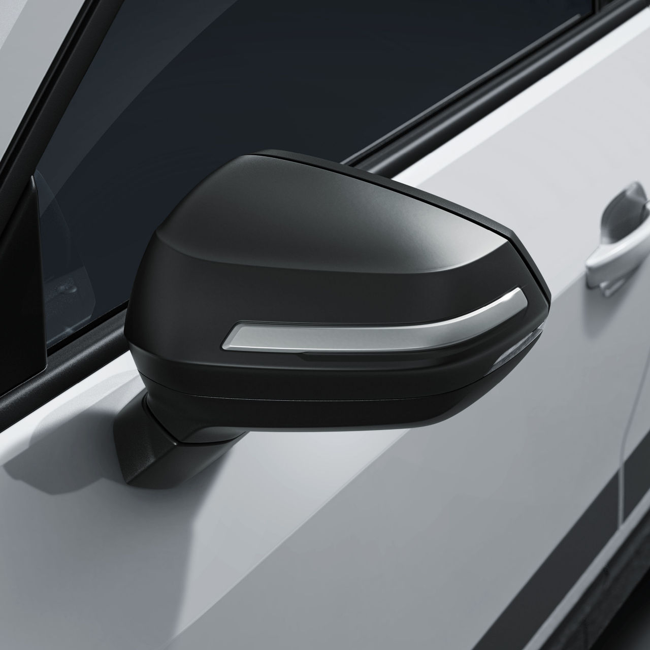 Exterior mirror housing in matt black