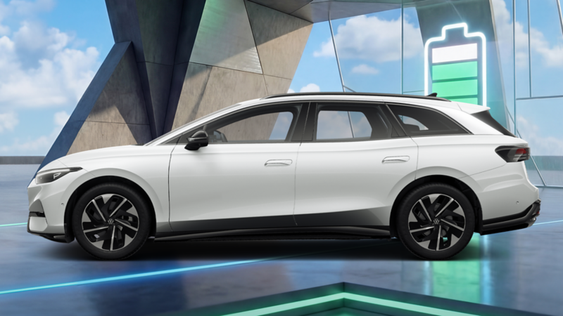 Seitlicher Blick auf den VW ID.7 Tourer