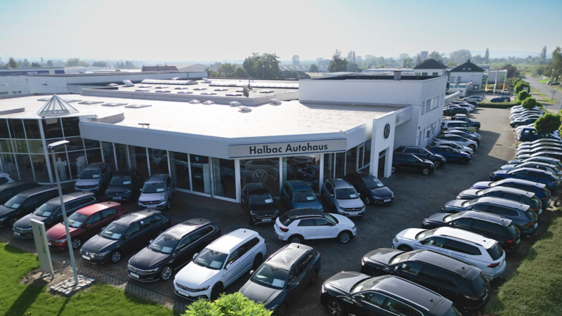 Luftbildaufnahme von dem Autohaus Standort in Halberstadt