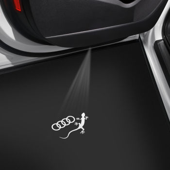 Einstiegs-LED Audi Ringe mit Gecko, für Fahrzeuge mit LED-Einstiegsleuchten