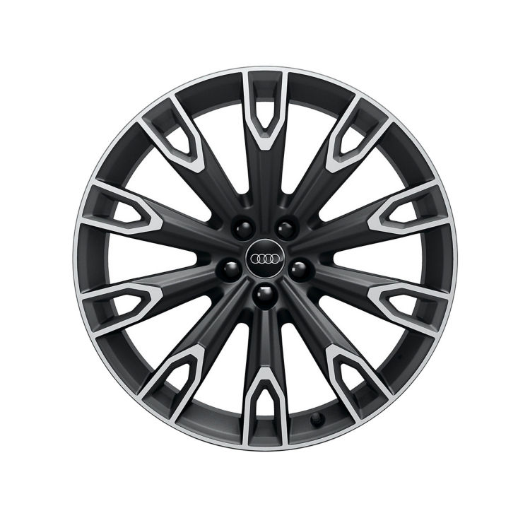 Rim, 10-arm talea, matt black, high-gloss turned finish, 9.5Jx21