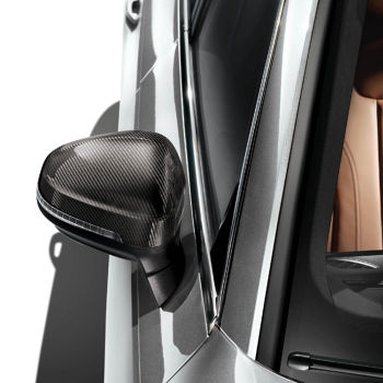 Exterior mirror housings, in carbon matt, for vehicles without Audi side assist