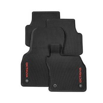 All-weather foot mats – red lettering