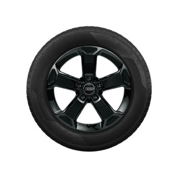 Roue complète hiver avec jante en aluminium coulé (17 pouces) , Pneumatique Bridgestone Blizzak LM001 AO, 215/55 R17 94V , droite