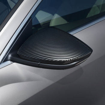 Exterior mirror housings, in carbon matt, for vehicles with Audi side assist