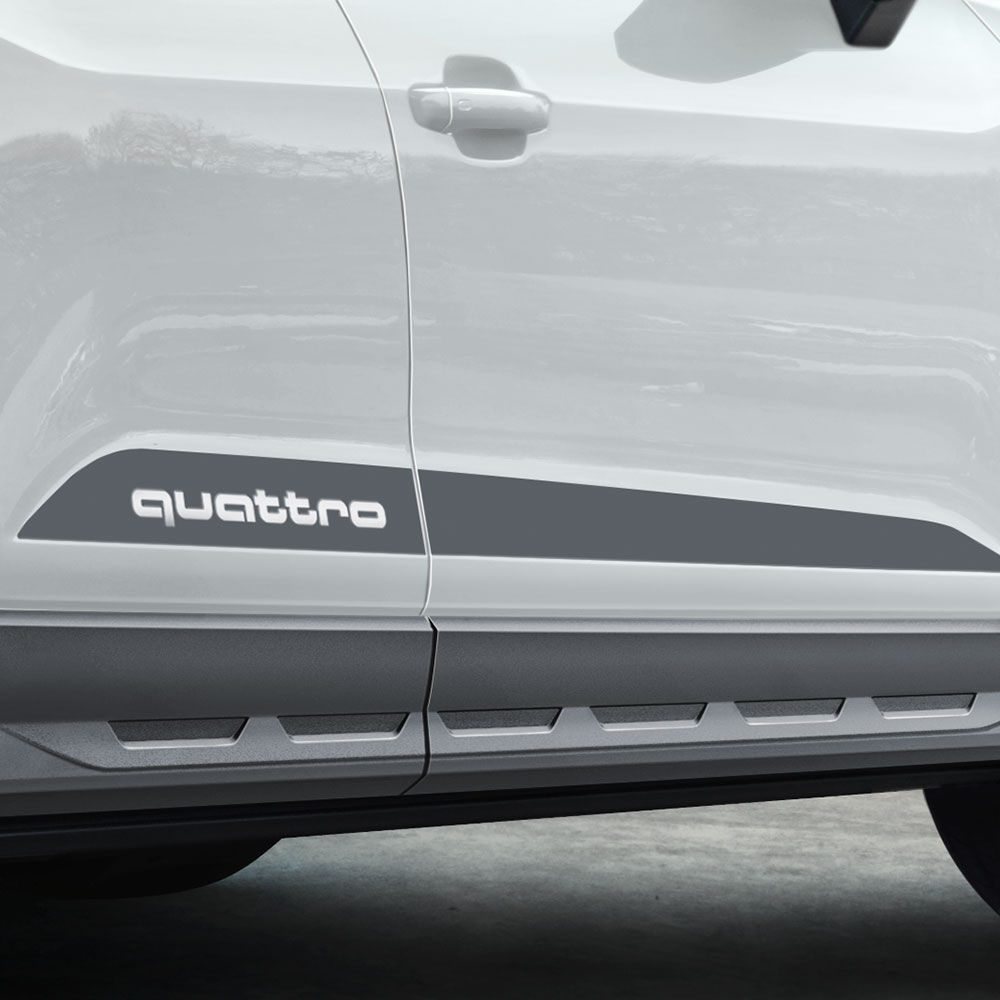 Decals for side sills, quattro , platinum grey, matt