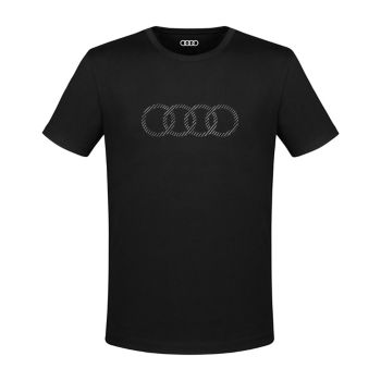 Audi T-Shirt rings, men, black