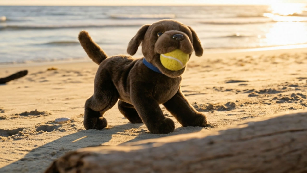KI-generierte Medien - Berry Bernsteinjäger am Strand.