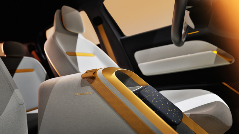 detaljer i interiøret på konseptbilen vw id every1
