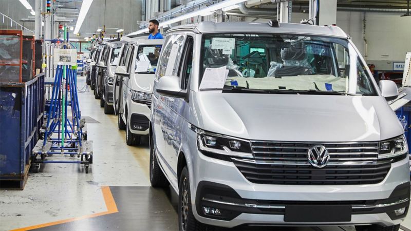 California 6.1 VW dans la chaine de production