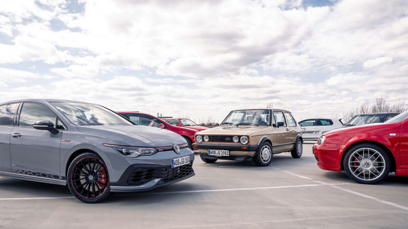 Golf GTIs parked 